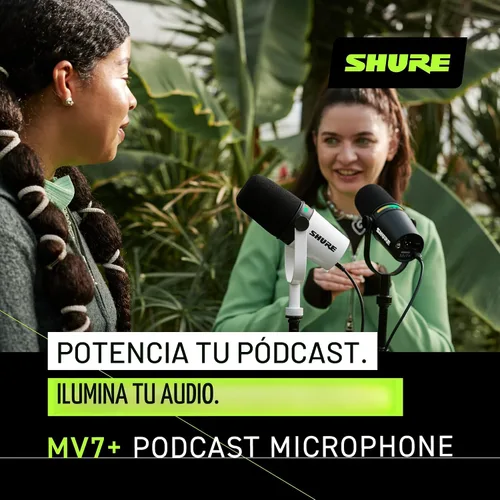 Vista 5 de Shure Micrófono dinámico MV7+ para podcast, certificado OBS, audio mejorado, panel LED, salidas USB-C y XLR, modo de nivel automático, filtro