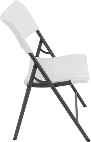 Vista 5 de LIFETIME 80191 Silla plegable comercial ligera, granito blanco con marco gris, paquete de 4