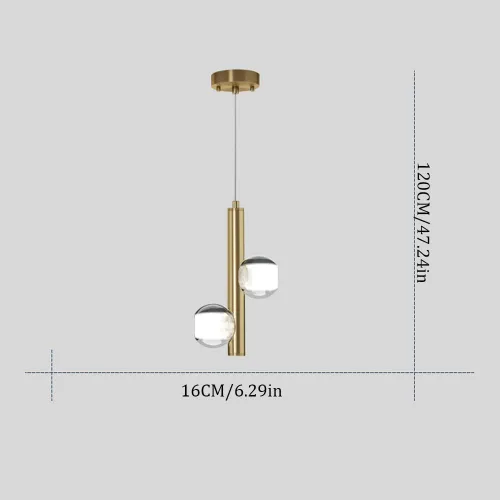 Vista 5 de Lámpara colgante de cristal simple simple y moderna con 2 luces, para restaurante, posmoderna, G9, mesa de comedor, mesita de noche, dormitorio Oro
