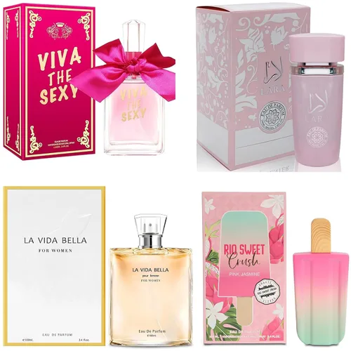 Vista 27 de A CENTER Juego de perfume de 4 piezas para mujer, set de regalo