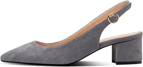 Vista 2 de Mettesally Tacón de bloque Slingback bombas para mujer 2 pulgadas tacón bajo cómodo