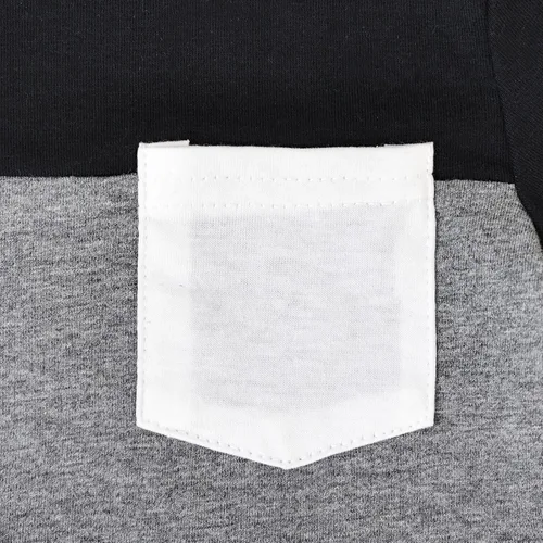 Vista 22 de Ropa para bebé niño pequeño, trajes de verano de manga corta, camiseta de retazos y pantalón con bolsillo, conjunto de 2 piezas, 12 meses a 4 años