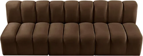 Vista 5 de Meridian Furniture Arco Marrón Terciopelo Modular Seccional