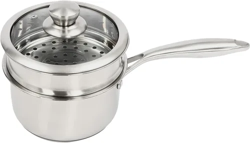 Vista 14 de Vaporizador de 11.8 x 18.5 in/11.81 x 18.5 pulgadas, olla de vapor de acero inoxidable de 5 niveles con tapa transparente y asas doradas