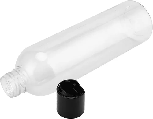 Vista 5 de Paquete de 40 botellas de plástico de 8 onzas con tapas superiores de disco, recipientes transparentes recargables de loción de viaje con tapa