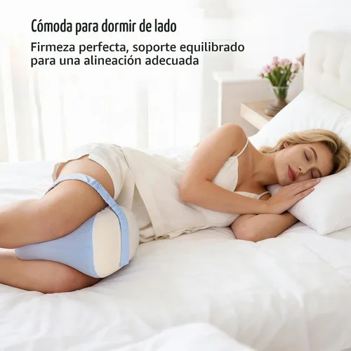 Vista 2 de YFONG Almohada de rodilla para dormir de lado, almohada de espuma viscoelástica, color azul