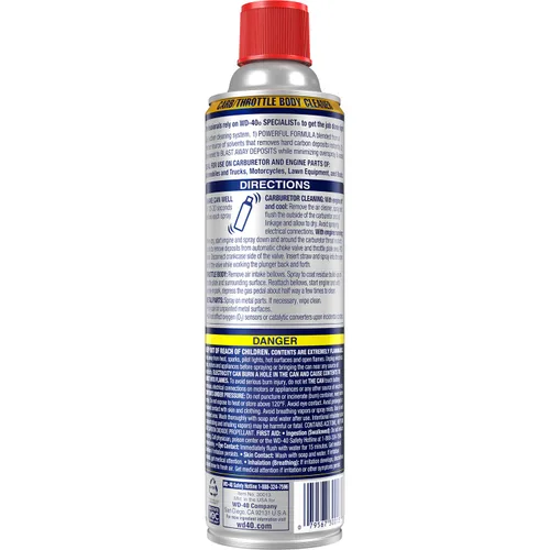 Vista 5 de WD-40 Specialist Limpiador de Cuerpo de Carb/Acelerador y Piezas, 13.5 OZ