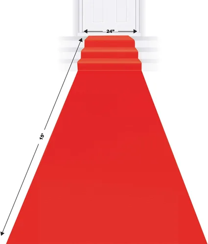 Vista 3 de Alfombra de poliéster rojo (6 unidades)