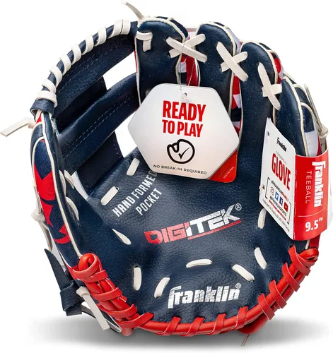 Vista 2 de Franklin Sports RTP Kids Tball Glove Azul marino/Rojo