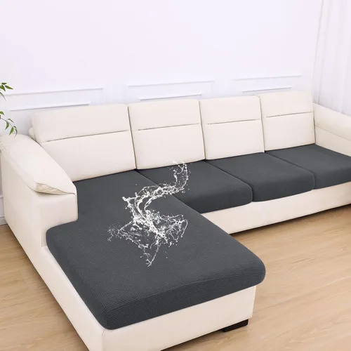 Vista 82 de Fundas impermeables para sofá seccional, fundas de cojín antideslizantes para sofá Ajuste seccional en forma de L, tela jacquard elástica, parte