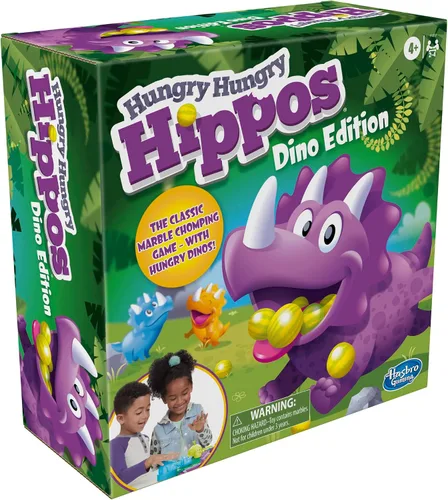 Vista 14 de Hasbro Gaming Hungry Hungry Hippos Dino Edition Juego de Mesa, Juego Preescolar para Edades de 4 Años en Adelante; para 2 a 4 Jugadores