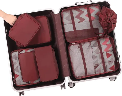 Vista 7 de BAGAIL - Conjunto de 7 u 8 bolsas y maletines organizadores de equipaje, ideales como accesorios de viaje