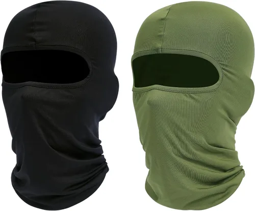 Vista 28 de ROXUN Pasamontañas de esquí, paquete de 2 unidades para motocicleta de Negro+calavera
