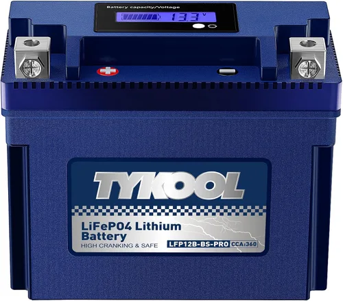 Vista 10 de TYKOOL YTZ5S - Batería de litio para motocicleta, 12,8 V, 3 Ah, 180 CCA LiFePO4, batería para deportes de motor para ATV, UTV, motos de nieve, moto
