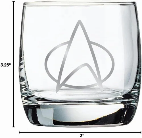 Vista 4 de Star Trek: The Next Generation - Vasos de whisky coleccionables, juego de 2 vasos (10 onzas)