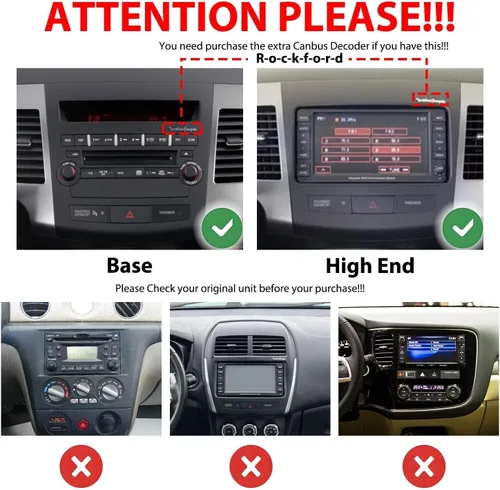 Vista 2 de Para Mitsubishi Outlander 2007-2013 Car CarPlay Android Navegación Automática Estéreo GPS Radio Reverse Cámara Pantalla 9 "IPS Pantalla Táctil
