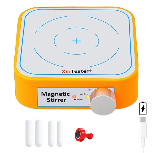 Vista 11 de Xin Tester Mini agitador magnético de 3000 RPM, mezclador magnético de laboratorio recargable máximo de 3 litros con 4 barras de agitación