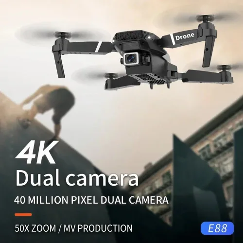 Vista 3 de Drone con cámara dual 4K, control remoto de 4 canales