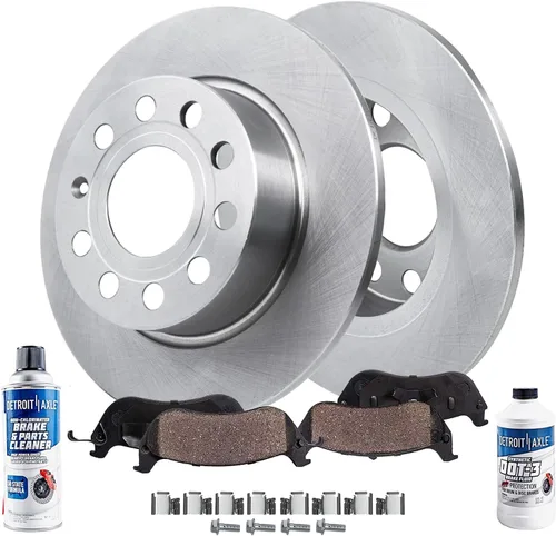 Vista 15 de Detroit Axle - Kit de freno delantero de 6 piezas para Volkswagen Jetta Golf Eos Audi A3 Quattro, Rotores de freno de disco, Pastillas de freno