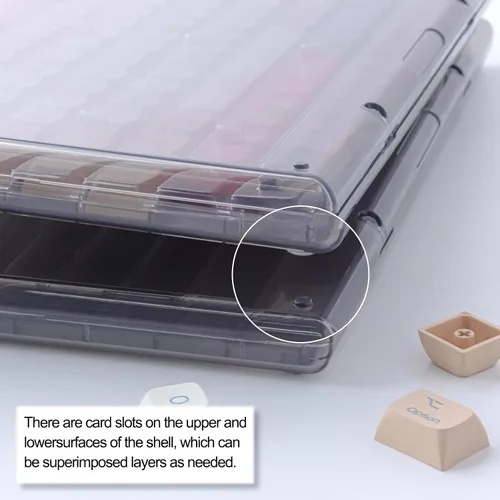 Vista 4 de Hyekit Caja de almacenamiento para teclas, 1 funda de plástico ABS a prueba de polvo, con cierres magnéticos, caja de colección transparente