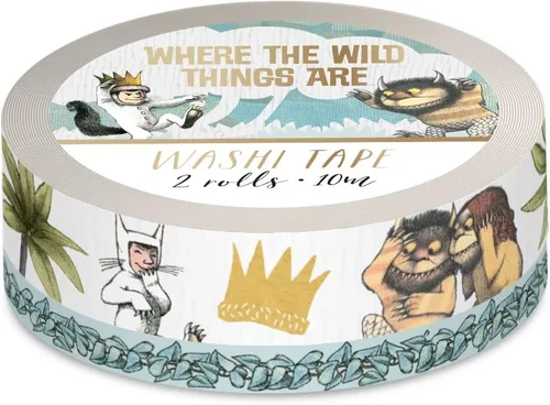 Vista 2 de Paper House Productions Where the Wild Things are - Juego de 2 rollos de cinta washi decorativa para álbumes de recortes y manualidades, personajes
