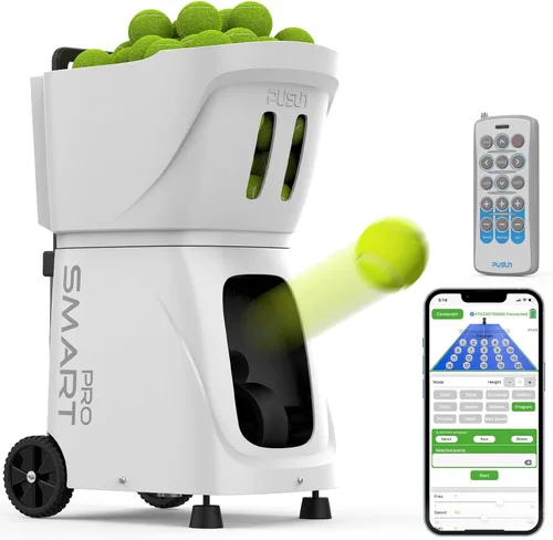 Vista 9 de PT-SMARTPro - Máquina de pelotas de tenis, servidor profesional de bolas automático con aplicación para control de Apple Watch, 20 puntos