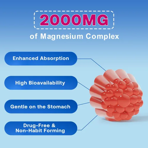 Vista 4 de 90 unidades Gomitas de L-treonato de magnesio de 2000 mg, suplemento de treonato de magnesio para adultos y niños, apoya la cognición, sueño