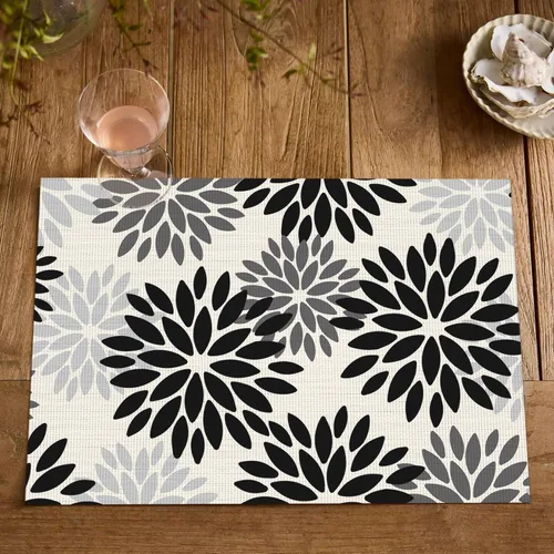 Vista 7 de Artoid Mode - Juego de 4 manteles individuales de vinilo con diseño floral, resistentes al calor, lavables, antideslizantes, de PVC, para decoración
