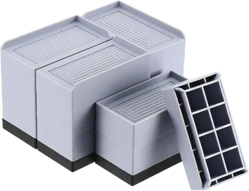 Vista 12 de uxcell Paquete de 4 elevadores rectangulares para cama, 1.6 pulgadas, borde en L, resistentes, ajustables, para cama, sofá, mesa y elevador de sofá