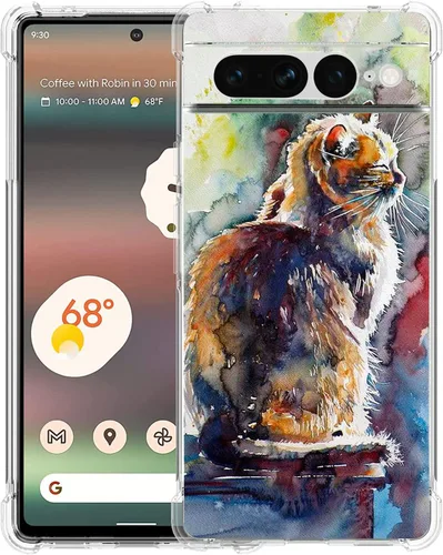 Vista 31 de Pixel 7 Pro - Funda protectora de poliuretano termoplástico resistente a los arañazos y a prueba de golpes con diseño de mandala de pavo real