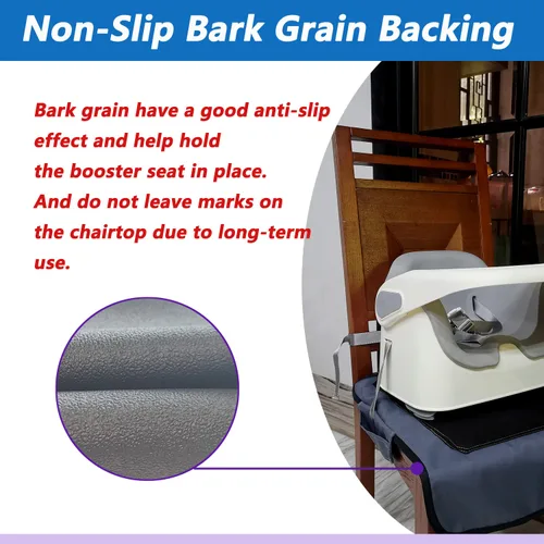 Vista 4 de JOOLIO B&S Funda protectora para silla elevadora extragrande, funda de asiento para silla alta de comedor, funda de asiento de silla elevadora, Gris