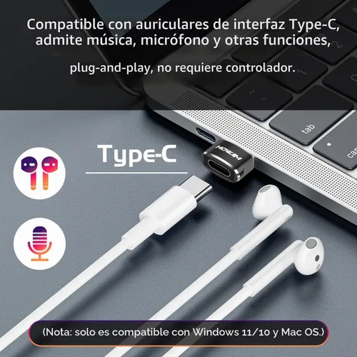 Vista 5 de Paquete de 2 adaptadores USB a USB C, USB 2.0 de carga rápida de transferencia de datos de 480 Mbps, adaptador OTG hembra tipo C a USB 2.0 macho
