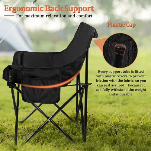 Vista 6 de Joyfair Silla de campamento al aire libre para adultos, sillas plegables grandes y portátiles con bolsa de transporte para patio, playa, pesca