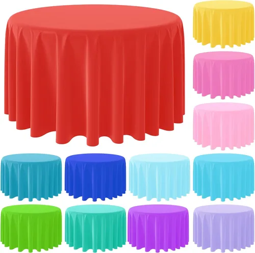 Vista 10 de Paquete de 12 manteles de plástico desechables de plástico de colores surtidos, manteles rectangulares coloridos para fiesta de arcoíris