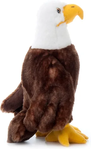 Vista 13 de The Petting Zoo Peluche de águila calva, regalos para niños, animales salvajes del zoológico Onez, juguete de peluche de águila calva de 12 pulgadas