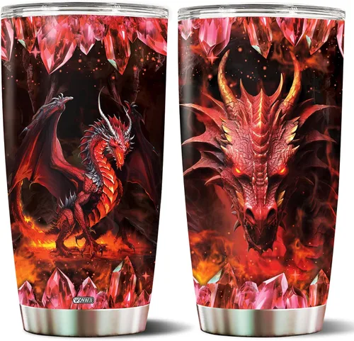 Vista 14 de Vaso Tumbler de Dragón Azul Regalos para Mujeres Niñas Hija Taza de Café 20oz Acero Inoxidable Aislado con Tapa Botella de Agua Taza de Viaje Regalo