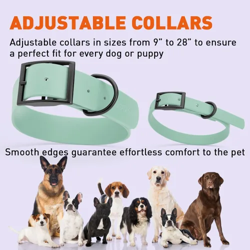 Vista 308 de Dogline Biothane - Collar impermeable para perro con hebilla de liberación rápida, resistente cincha de nailon recubierta con resistente y a prueba