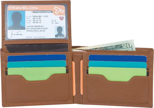 Vista 3 de Travelon Safe Id Accent - Cartera plegable de lujo Saddle talla única Safe Id Accent Deluxe Billetera