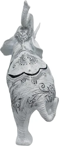 Vista 4 de George S. Chen Imports Figura de estatuilla coleccionable y decoración de elefante tailandés (trono elevado - Elefante tailandés, 88246 blanco)