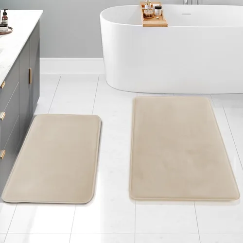 Vista 148 de Clara Clark tapete para baño, regadera o tina, de gomaespuma, negro, antiderrapante Camel Oro