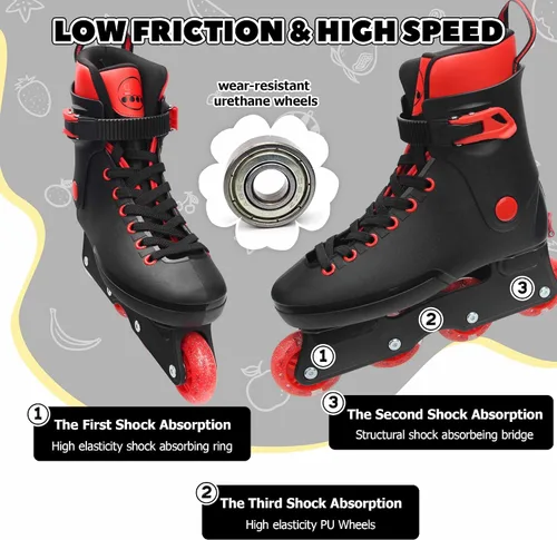 Vista 7 de LKD Patines en línea ajustables, patines al aire libre para hombres y mujeres