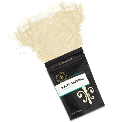 Vista 4 de Condimento para palomitas de maíz cheddar blanco, sin OMG y sin gluten, vegetariano, palomitas gourmet reales, condimento de palomitas de maíz bajas