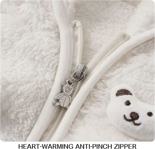 Vista 4 de Chaqueta de forro polar para bebé, ropa de vino para niña, abrigo para niños pequeños