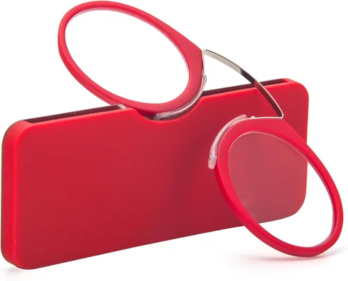 Vista 15 de REAVEE Paquete de 2 lentes de lectura con clip de nariz sin brazos para hombres y mujeres, sin sienes, delgados y compactos, ultra delgados con mini