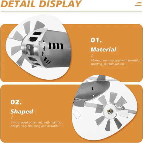 Vista 2 de Molino de viento de avión, manualidades de hierro para decoración de jardín al aire libre, adorno esculpido vívido, decoración de metal duradero