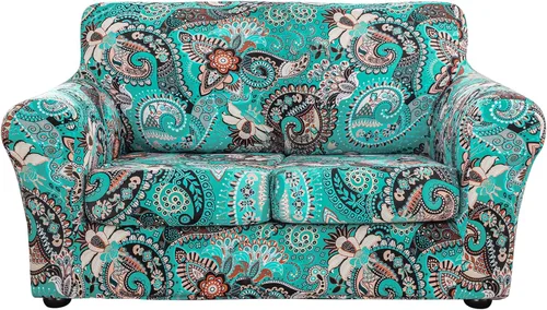 Vista 9 de Lamberia Funda de Sofá Estampada de Alta Elasticidad Fundas de Sofá de 2 Piezas Funda de Sillón con Una Funda de Cojín Separada Parte Inferior Flor