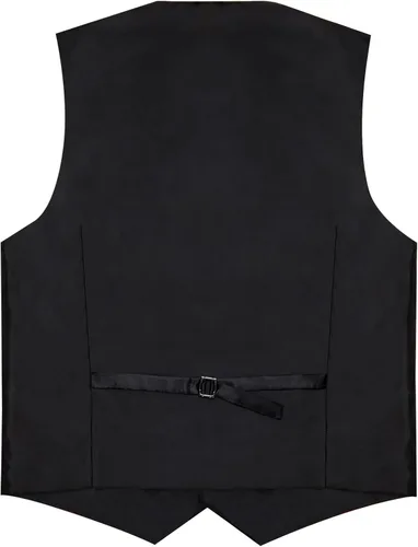 Vista 5 de DiBanGu Chaleco de traje para hombre con lazo de satén con solapa y muesca azul marino puro.