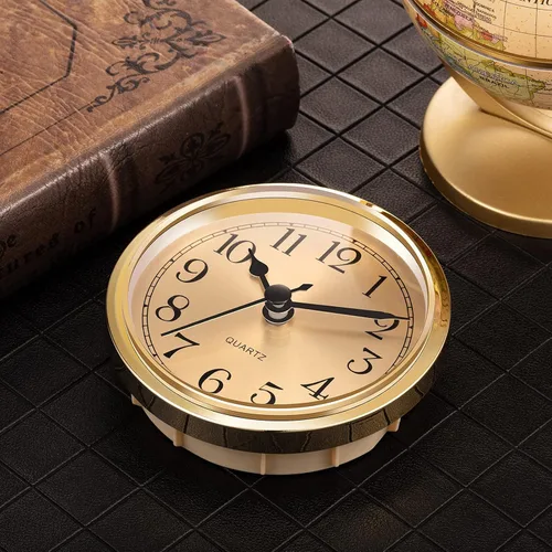 Vista 4 de Hicarer Reloj de cuarzo de 90 mm (3 1/2 pulgadas) con inserción/ajuste con número arábigo (dorado)