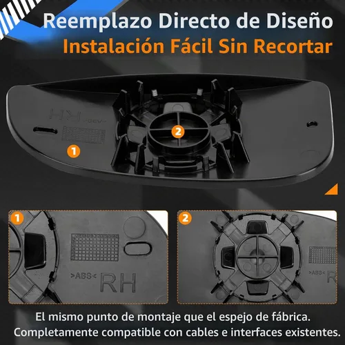 Vista 3 de Espejo lateral de pasajero de repuesto para Dodge Ram 1500 2500 3500 4500 5500 2009 2010 2011 2012 2013 2014 2015 2016 2017 2018 2019 2020 - Derecho
