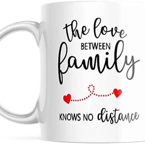 Vista 2 de Taza de la familia. Regalo en movimiento. El amor entre la familia no sabe distancia 11 oz taza de café de cerámica M655